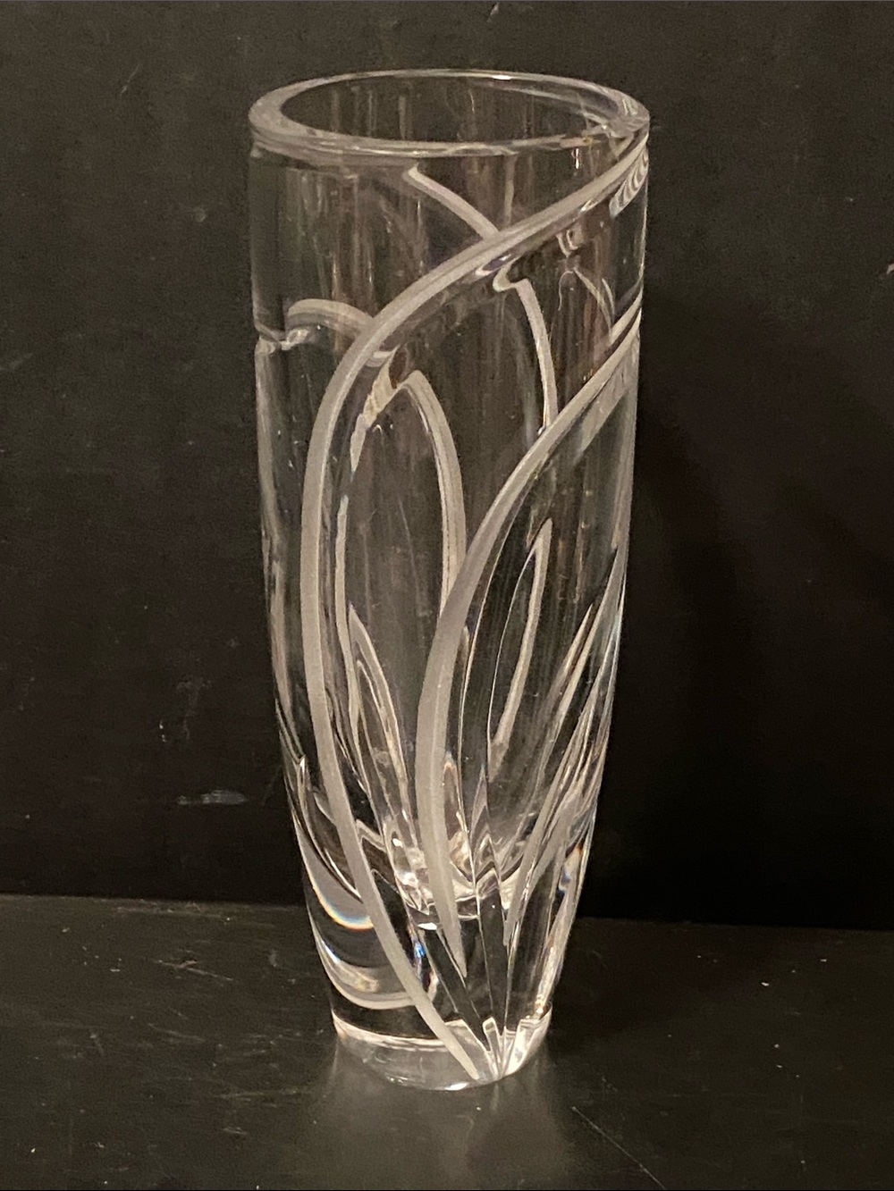 Marquis by Waterford Clear Etched Crystal Vase - Tall Decorative Bud Vase H-6”